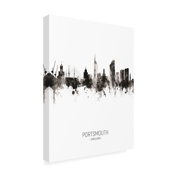 Michael Tompsett 'Portsmouth England Skyline Portrait II' Canvas Art,35x47